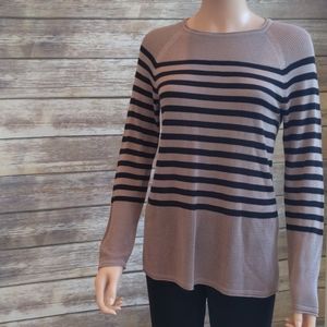 525 America Tan & Black Striped Knit Sweater NWT